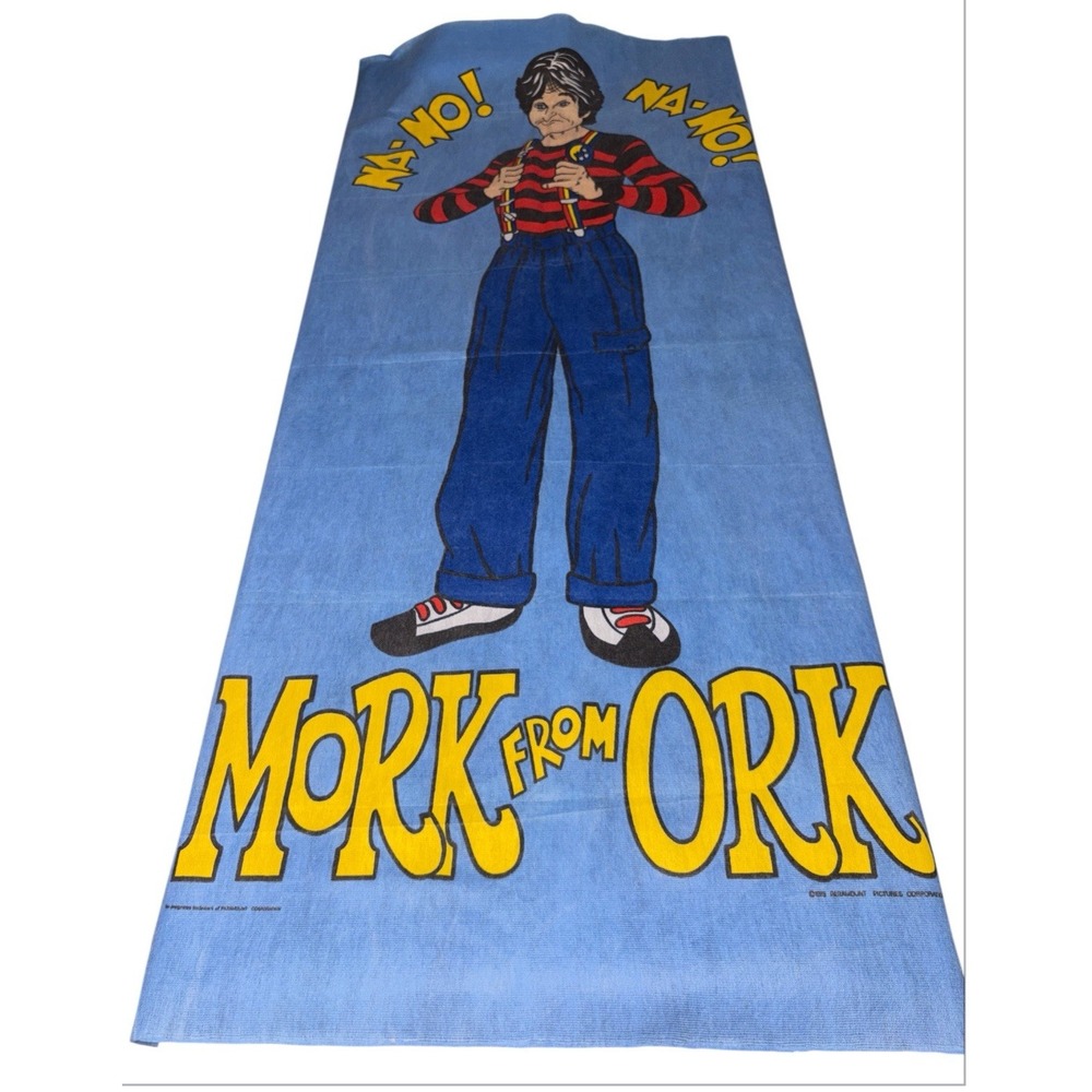 Mork and Mindy 1970s Vintage Fabric Panel For Sleeping DIY Craft Robin Williams